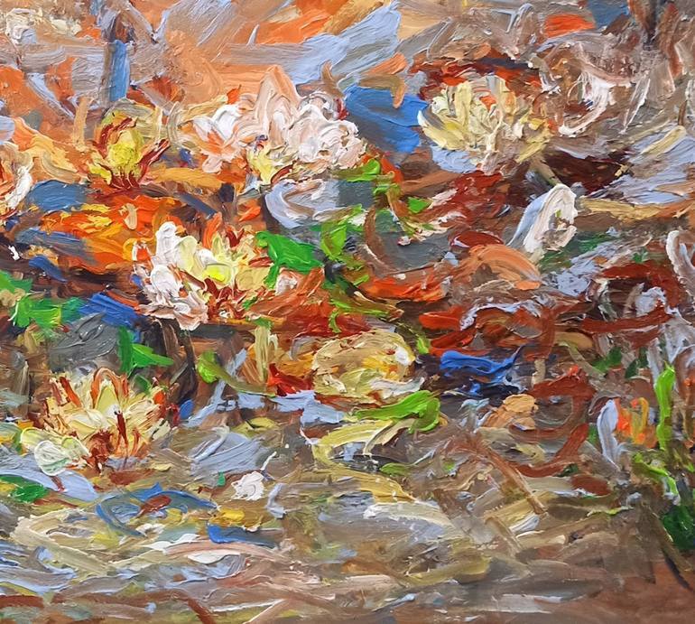 Original Art Deco Floral Painting by Anh Tuan Le