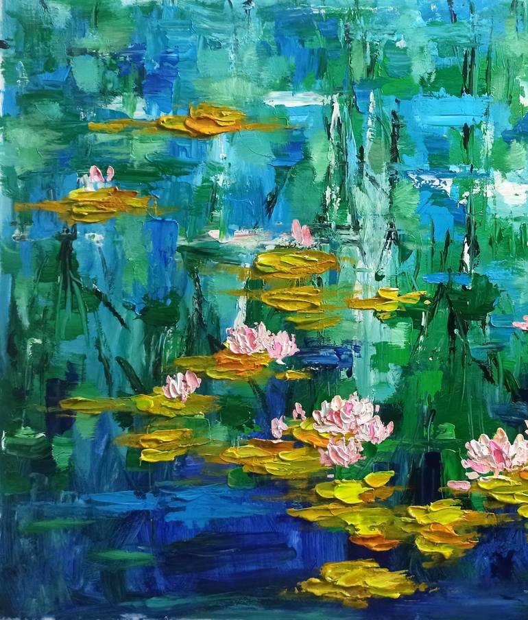Original Abstract Floral Painting by Anh Tuan Le