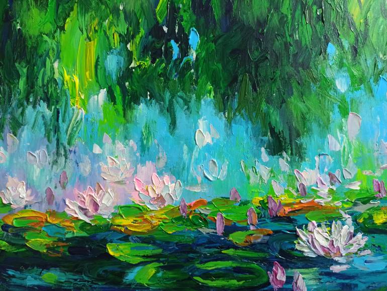 Original Art Deco Floral Painting by Anh Tuan Le