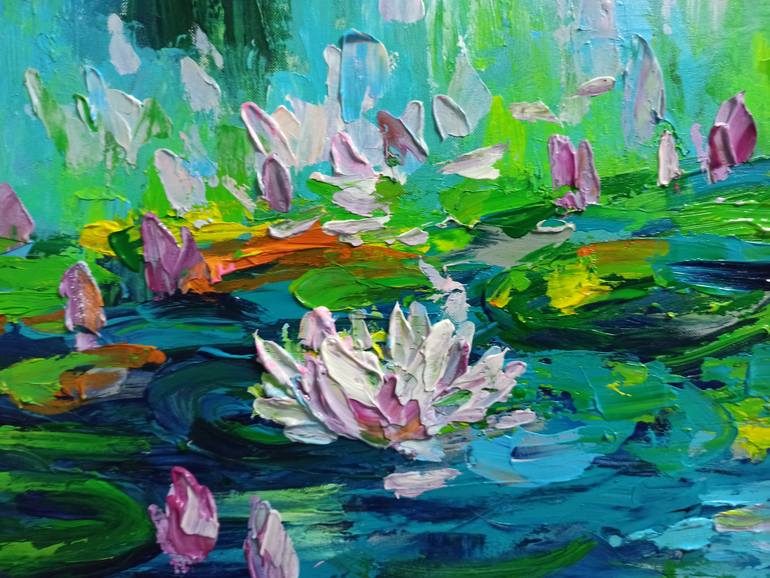 Original Art Deco Floral Painting by Anh Tuan Le
