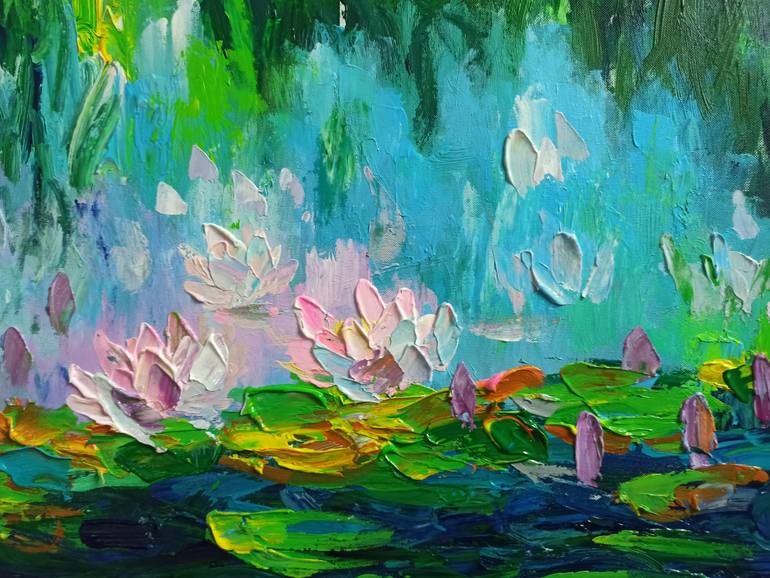 Original Art Deco Floral Painting by Anh Tuan Le