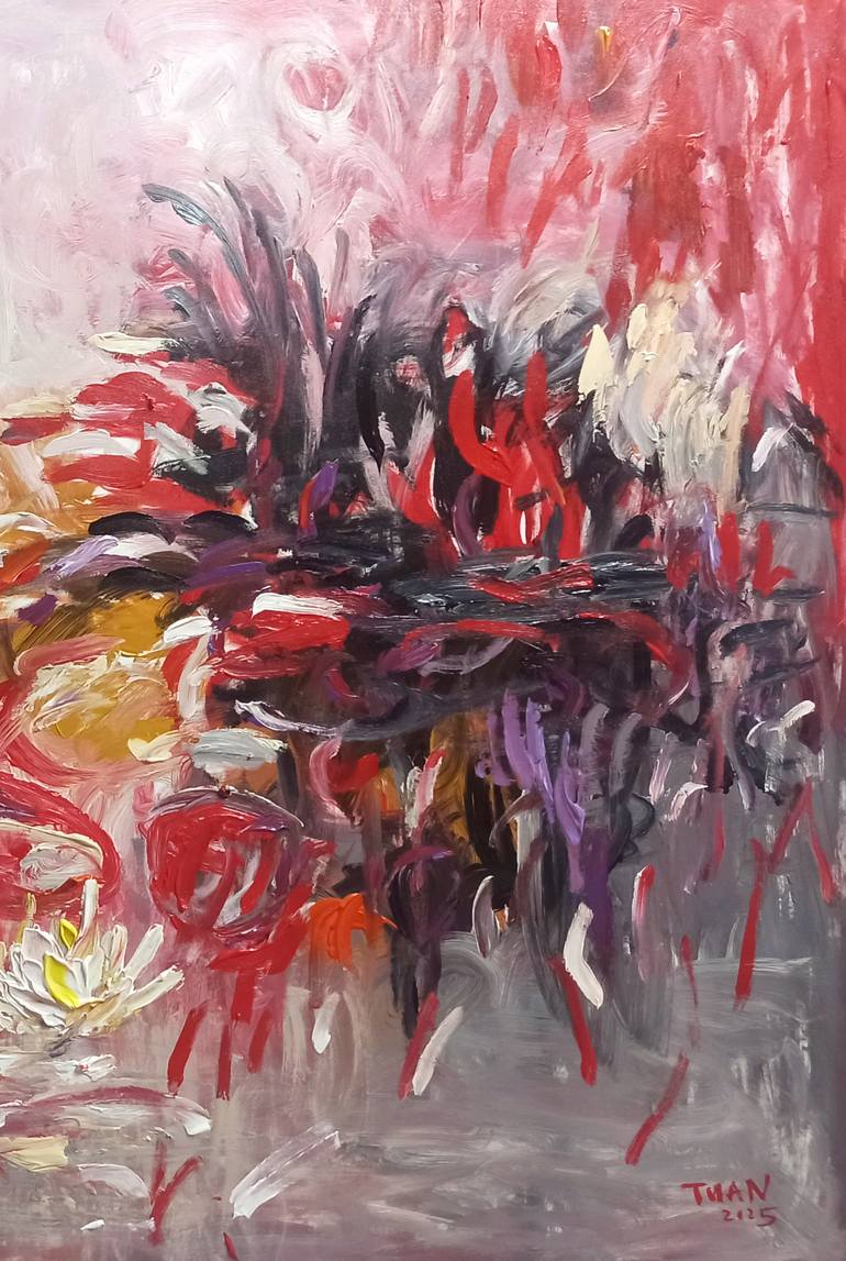 Original Contemporary Floral Painting by Anh Tuan Le