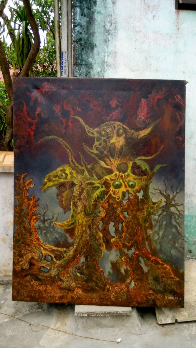 Original Abstract Expressionism Abstract Painting by Anh Tuan Le