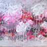 Painting by Le Anh Tuan Floral, Flower, Diary flower, Boom, Pink, White, Abstract flower, 70x160cm