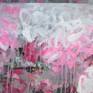 Painting by Le Anh Tuan Floral, Flower, Diary flower, Boom, Pink, White, Abstract flower, 70x160cm