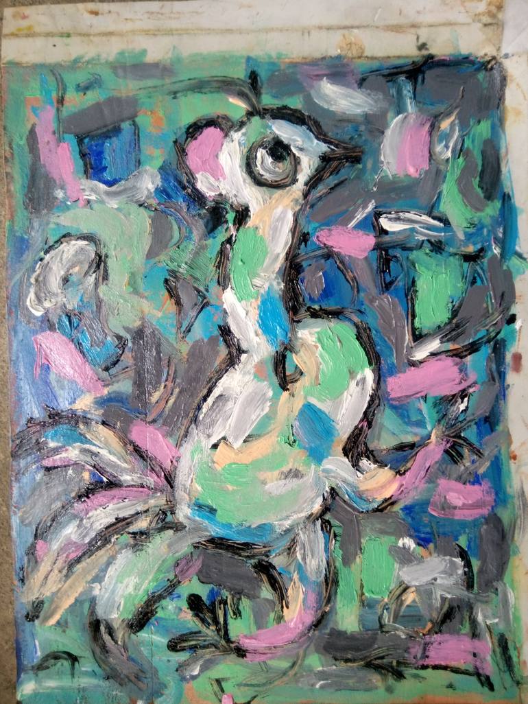 Original Abstract Expressionism Animal Painting by Anh Tuan Le