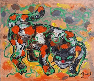 Original Abstract Expressionism Animal Paintings by Anh Tuan Le