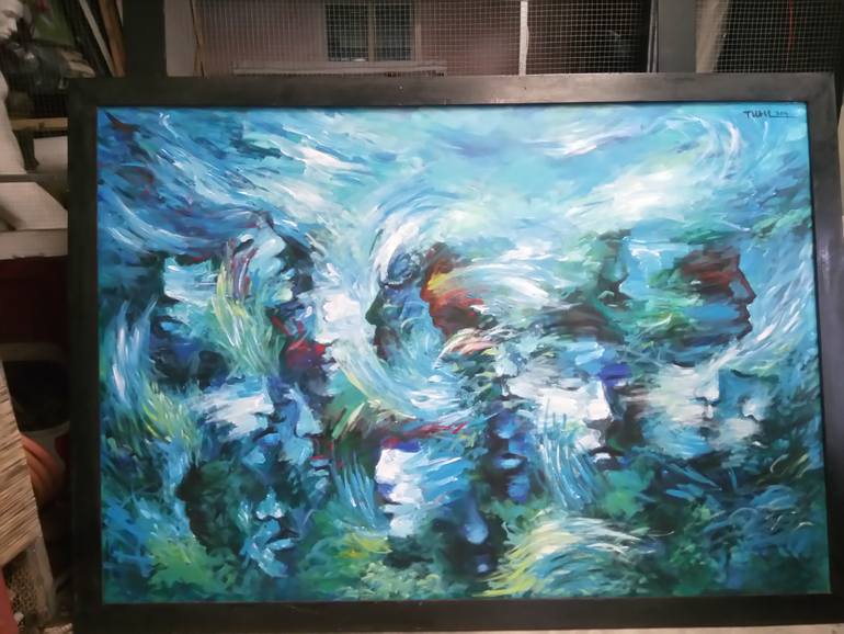 Original Abstract Expressionism People Painting by Anh Tuan Le