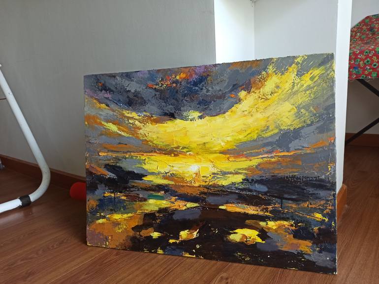 Original Abstract Expressionism Landscape Painting by Anh Tuan Le