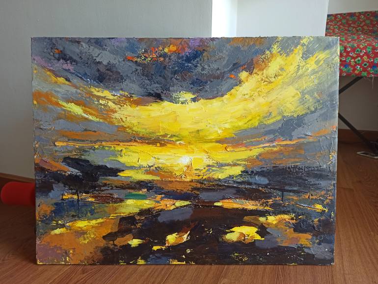 Original Abstract Expressionism Landscape Painting by Anh Tuan Le