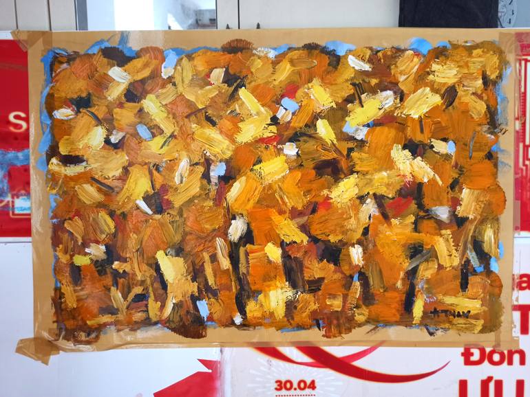 Original Abstract Expressionism Abstract Painting by Anh Tuan Le