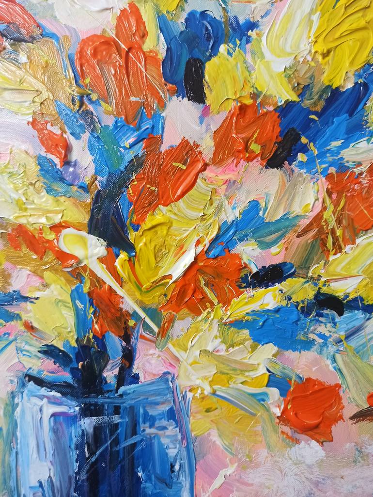 Original Abstract Expressionism Still Life Painting by Anh Tuan Le