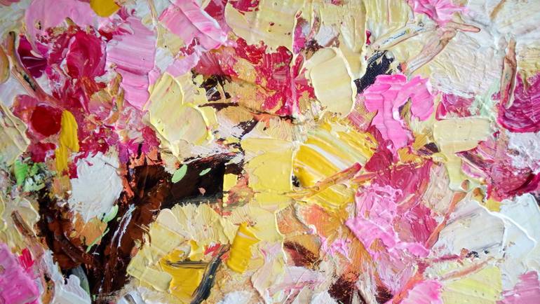 Original Abstract Expressionism Floral Painting by Anh Tuan Le