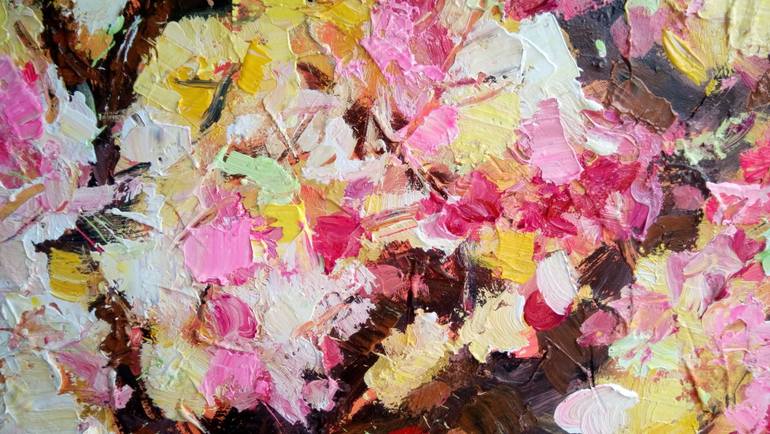 Original Abstract Expressionism Floral Painting by Anh Tuan Le