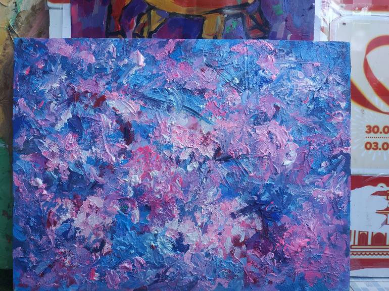 Original Abstract Expressionism Floral Painting by Anh Tuan Le