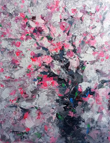 Print of Abstract Expressionism Floral Paintings by Anh Tuan Le