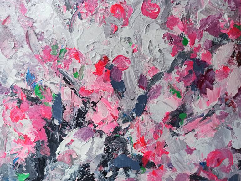 Original Abstract Expressionism Floral Painting by Anh Tuan Le