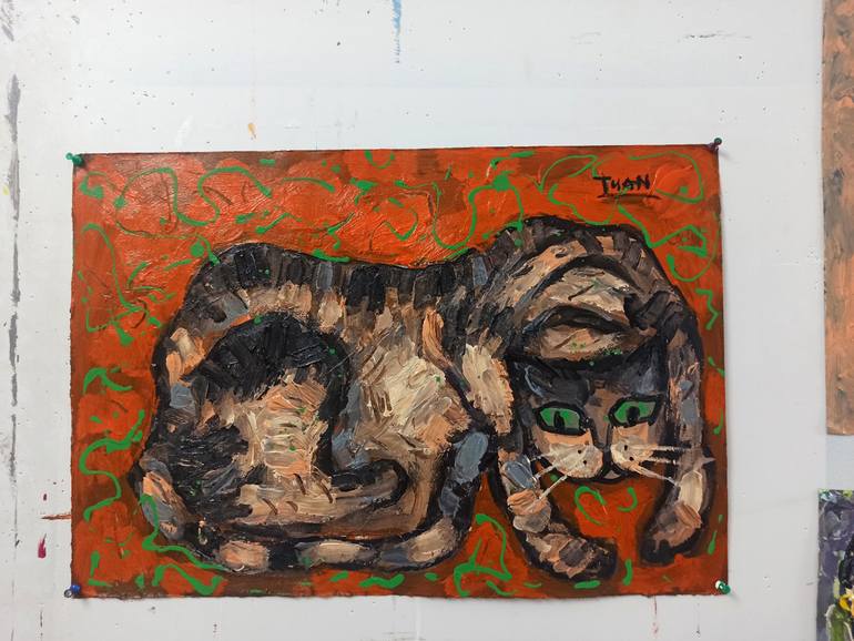 Original Abstract Expressionism Animal Painting by Anh Tuan Le
