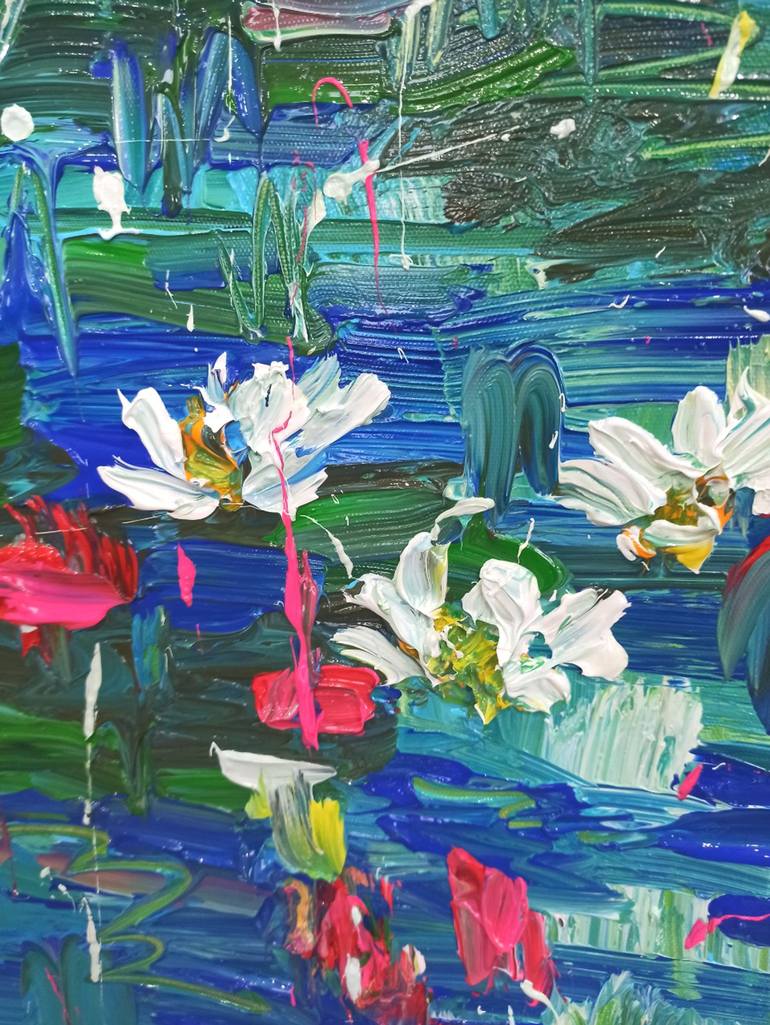 Original Abstract Expressionism Floral Painting by Anh Tuan Le