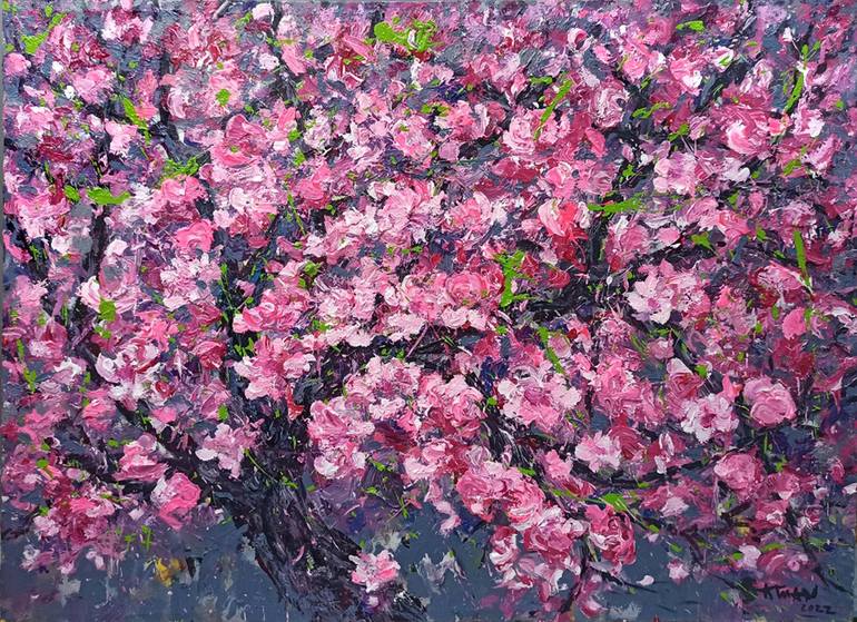 Original Floral Painting by Anh Tuan Le