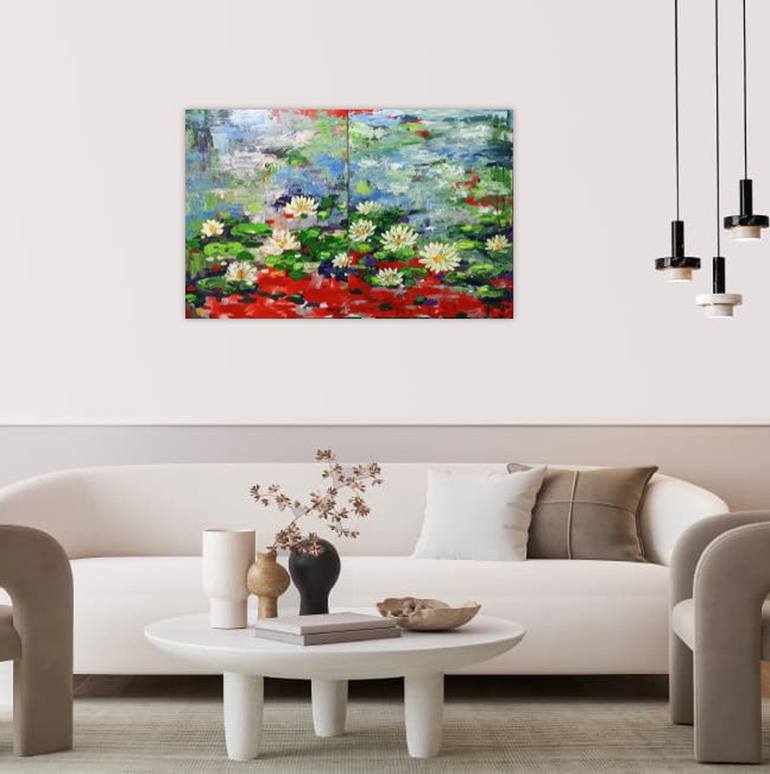 Original Abstract Expressionism Landscape Painting by Anh Tuan Le