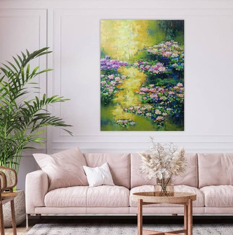 Original Abstract Expressionism Floral Painting by Anh Tuan Le