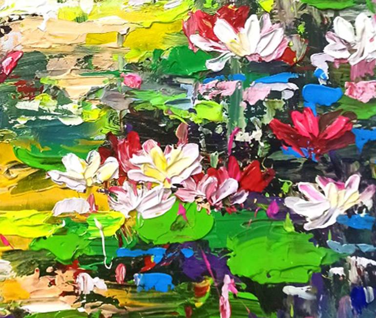 Original Impressionism Floral Painting by Anh Tuan Le