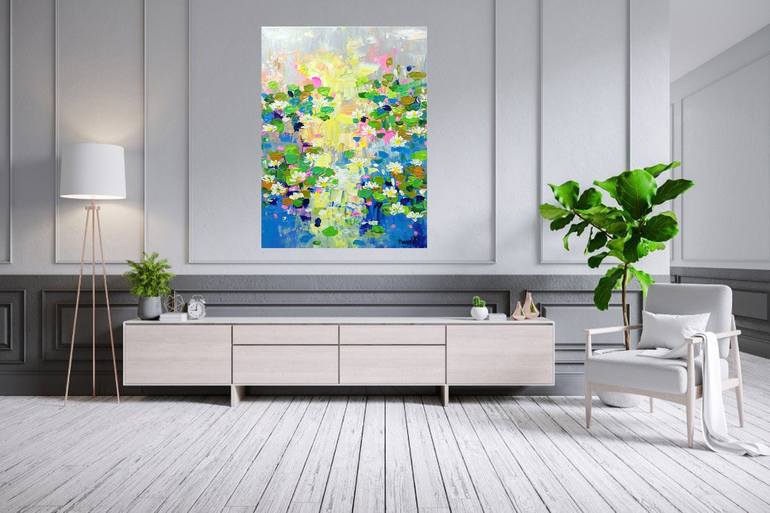 Original Abstract Expressionism Floral Painting by Anh Tuan Le