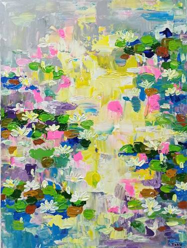 Original Abstract Expressionism Floral Paintings by Anh Tuan Le