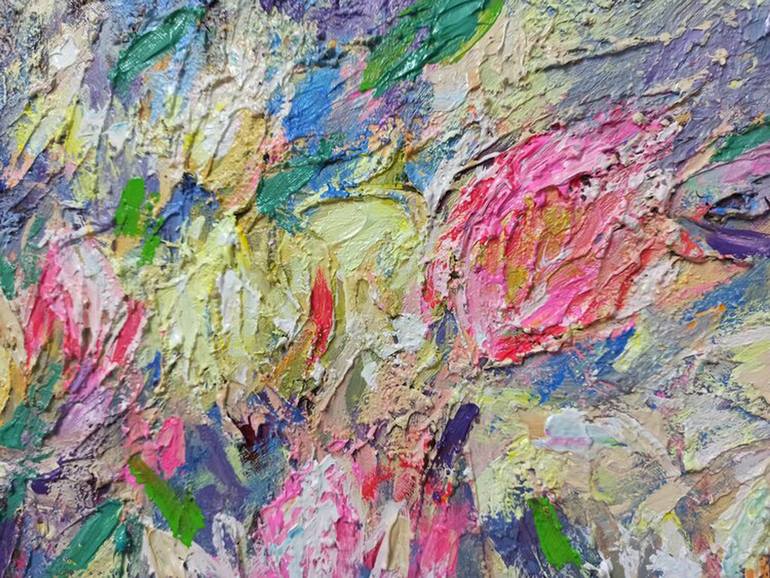 Original Abstract Expressionism Floral Painting by Anh Tuan Le