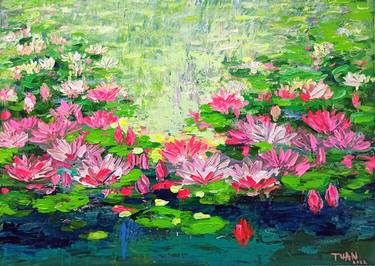 Original Abstract Expressionism Floral Paintings by Anh Tuan Le