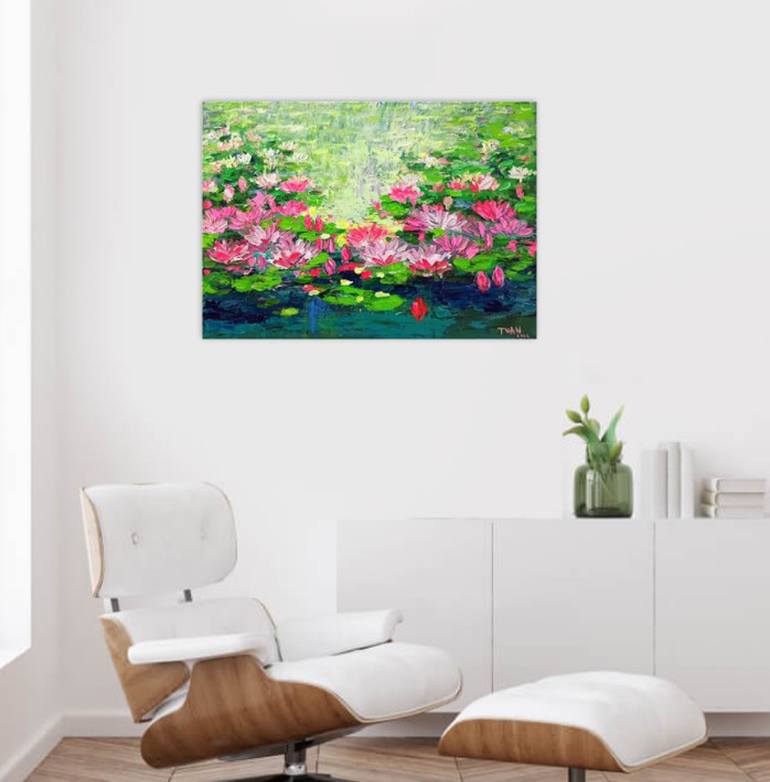 Original Abstract Expressionism Floral Painting by Anh Tuan Le