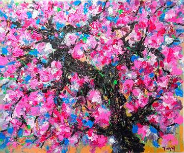 Original Abstract Expressionism Floral Paintings by Anh Tuan Le
