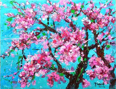 Peach blossom in Spring 70 x 90cm thumb