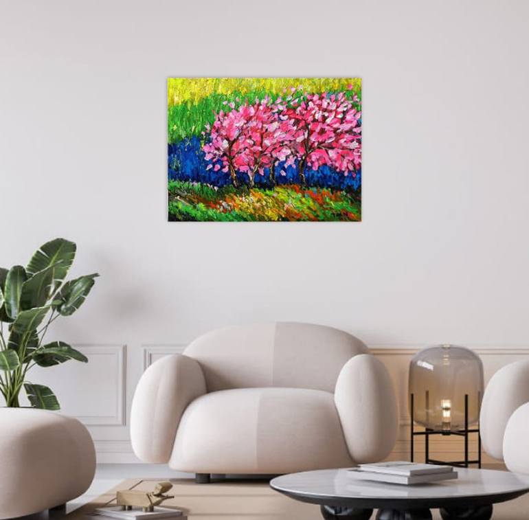 Original Floral Painting by Anh Tuan Le