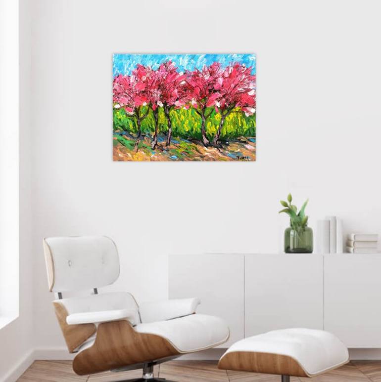 Original Abstract Expressionism Floral Painting by Anh Tuan Le