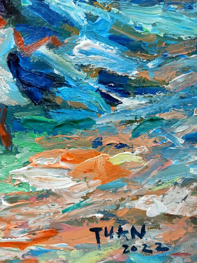 Original Art Deco Seascape Painting by Anh Tuan Le