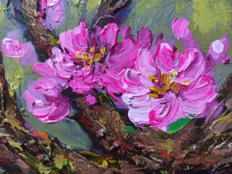 Original Impressionism Floral Painting by Anh Tuan Le