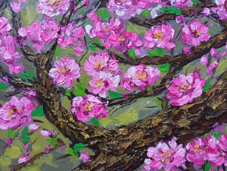 Original Impressionism Floral Painting by Anh Tuan Le