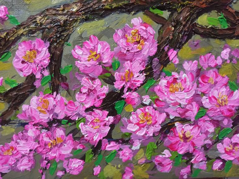 Original Impressionism Floral Painting by Anh Tuan Le