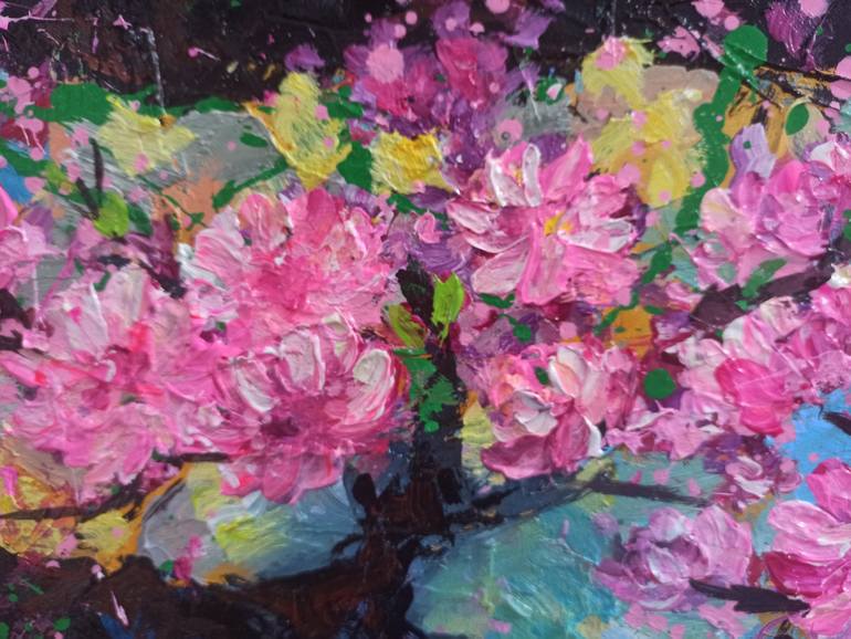 Original Abstract Expressionism Floral Painting by Anh Tuan Le