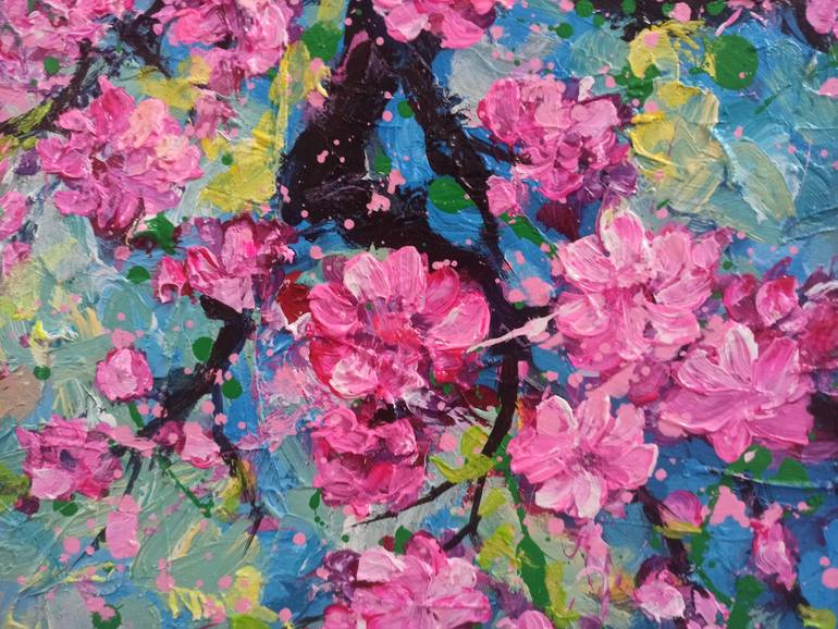 Original Abstract Expressionism Floral Painting by Anh Tuan Le