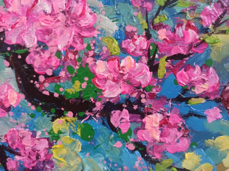 Original Abstract Expressionism Floral Painting by Anh Tuan Le