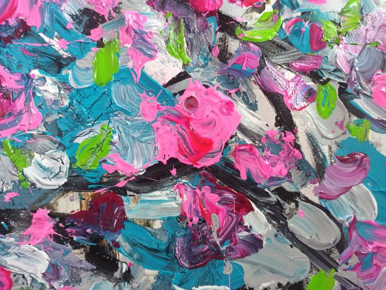 Original Abstract Expressionism Floral Painting by Anh Tuan Le