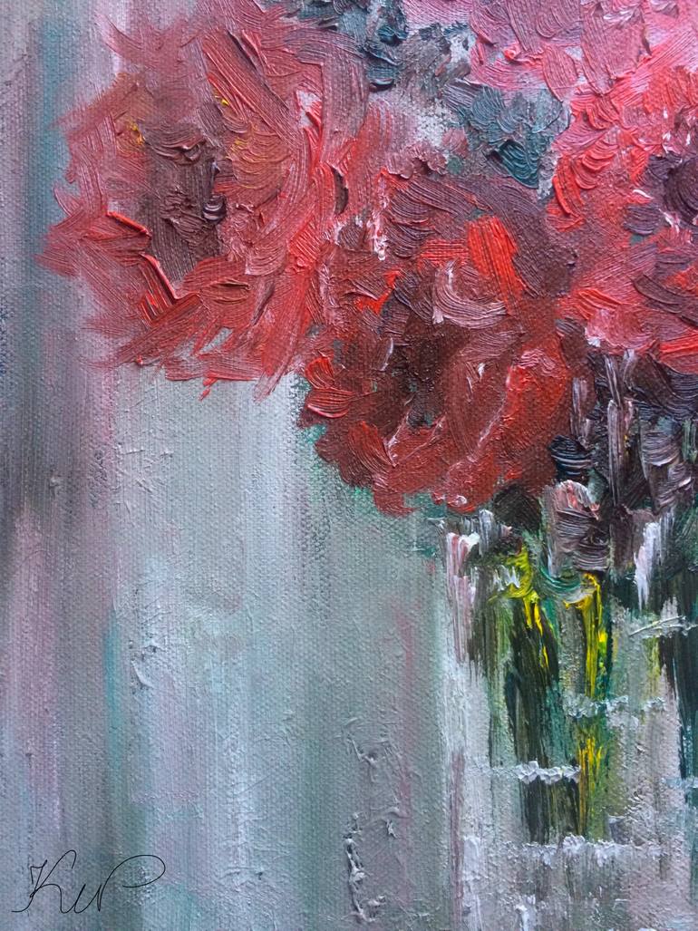 Original Abstract Expressionism Still Life Painting by Krystyna Nowaczenko