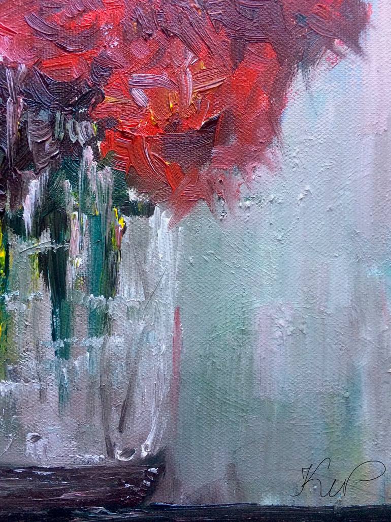 Original Abstract Expressionism Still Life Painting by Krystyna Nowaczenko
