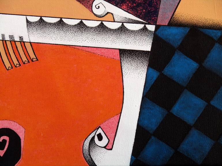 Original Cubism Geometric Painting by Juan Antonio Puebla Arias