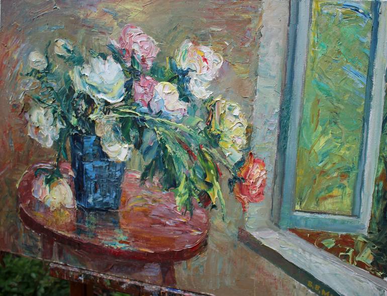 Original Impressionism Still Life Painting by Viktor Makarov