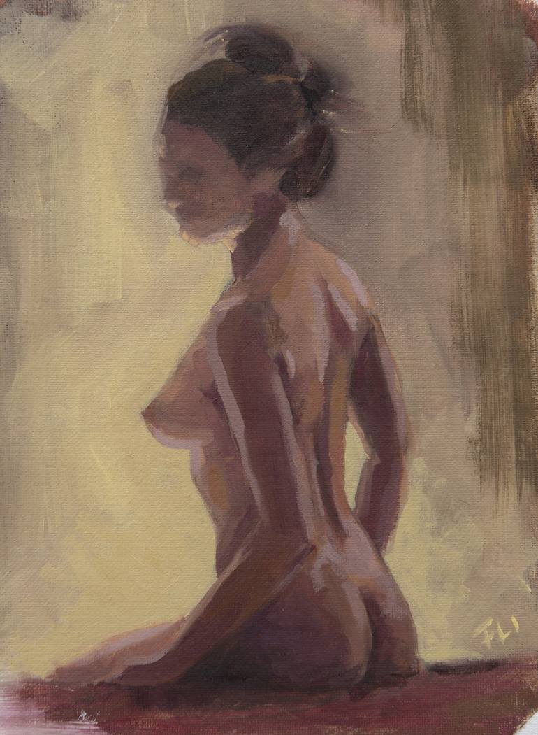 Desnuda en la cama Painting by Francisco Lopez Illan | Saatchi Art