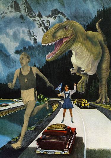 Original Surrealism Popular culture Collage by Monika Ostrowska